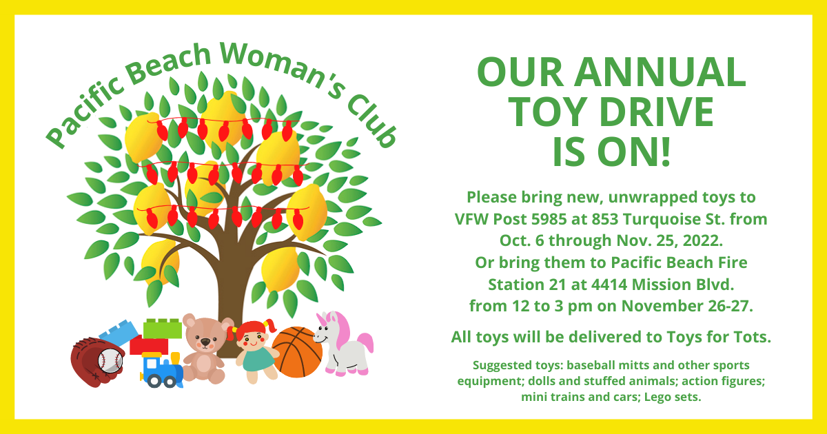 Toys for Tots collection by Pacific Beach Womans Club